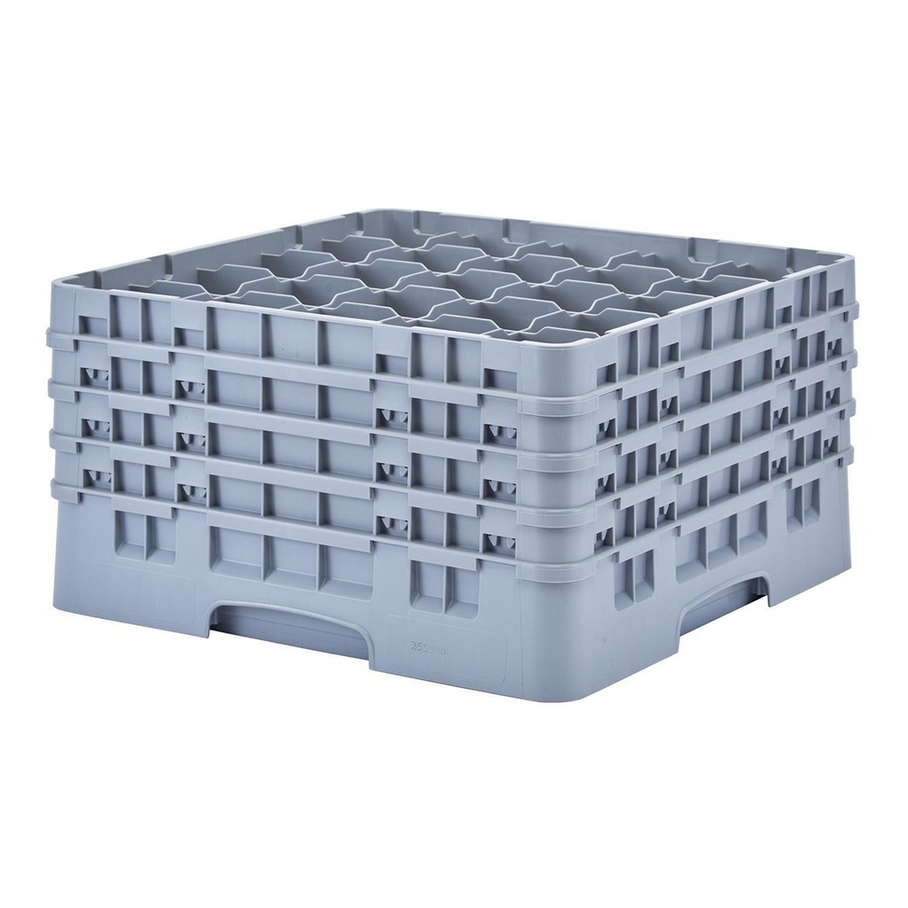 [41291] Opvaskekurv t/ glas, 25-rum, Cambro, 50x50 cm, grå plast, (1 stk.)