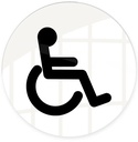 Handicap toiletskilt, Ø10 cm, aluminium, Securit, flere farver, (1 stk.)
