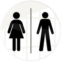 Toiletskilt, dame & herre, Ø10 cm, aluminium, Securit, flere farver, (1 stk.)