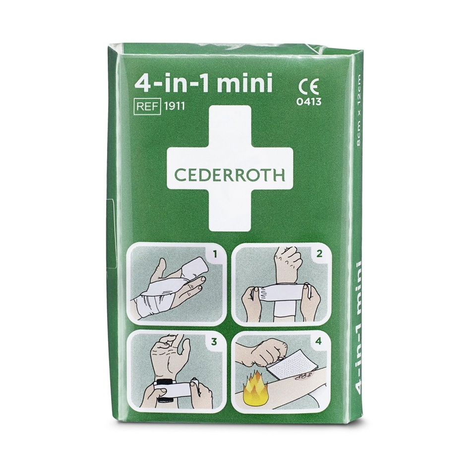 [41471] Blodstopper, 4-i-1 steril universalbandage, mini, Cederroth 1911, (1 stk.)