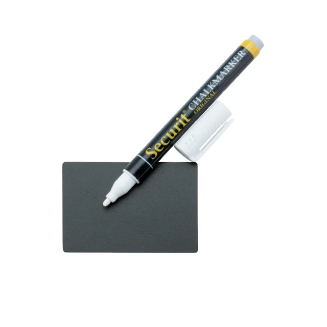 A8 kridtskilte inkl. kridttusch og 6 stk. skilteholdere, Securit®, PP, sort (20 stk.)