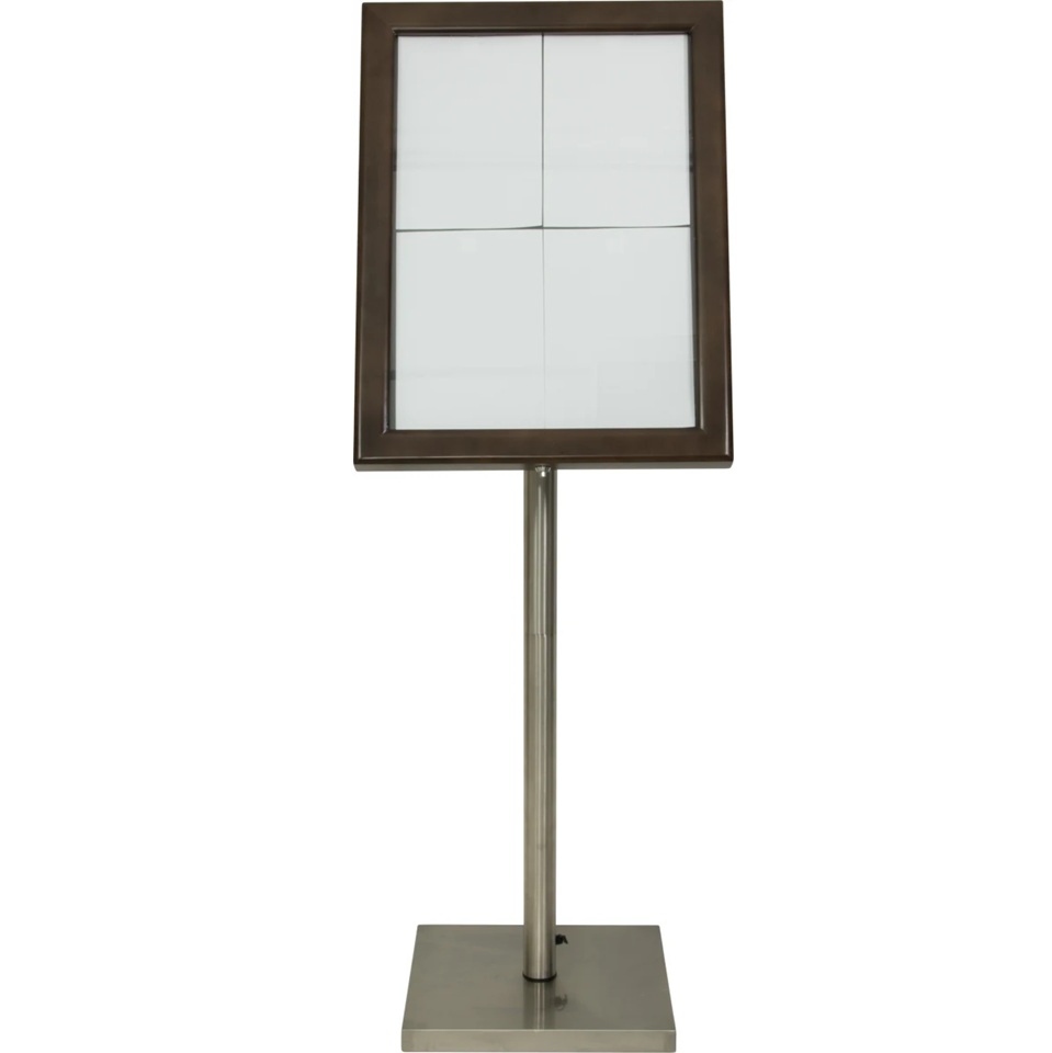 LED Informationsdisplay til 4xA4 med 125 cm stander, Securit® CLASSIC, flere farver, (1 sæt)