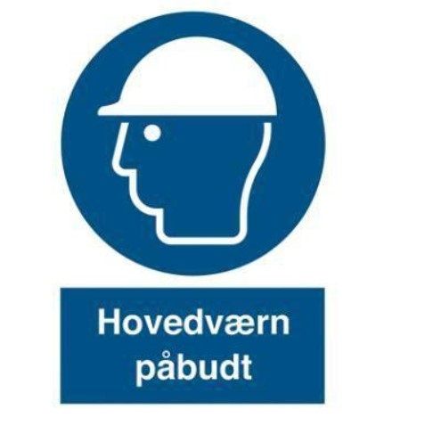[11965] Sikkerhedsskilt, P203, Hovedværn, 21x29,7 cm, plast, (1 stk.)