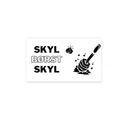 Toiletskilt "Skyl, børst, skyl", 15x8,5 cm, aluminium, hvid, Securit, (1 stk.)