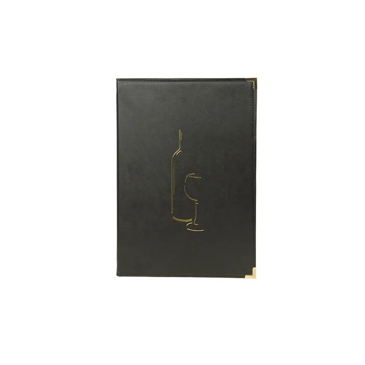 Menuomslag VIN, Securit®CLASSIC, A4, PU, sort, (1 stk.)