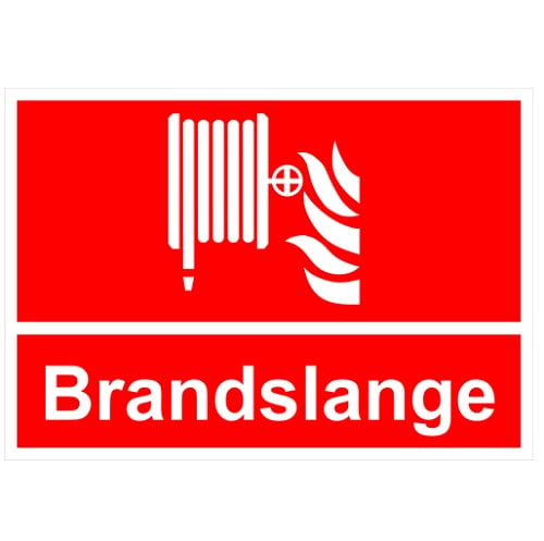 [11971] Sikkerhedsskilt - Brandslange, 21x29,7 cm, vinyl, H452, (1 stk.)