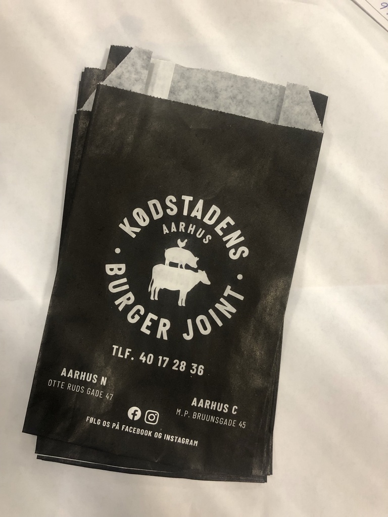 Kødstaden fladpose, 100/40x155 mm (+ 20 mm på bagsiden), 40 g/m, hvid pose, 90% farvedækning. (1.000 stk.)