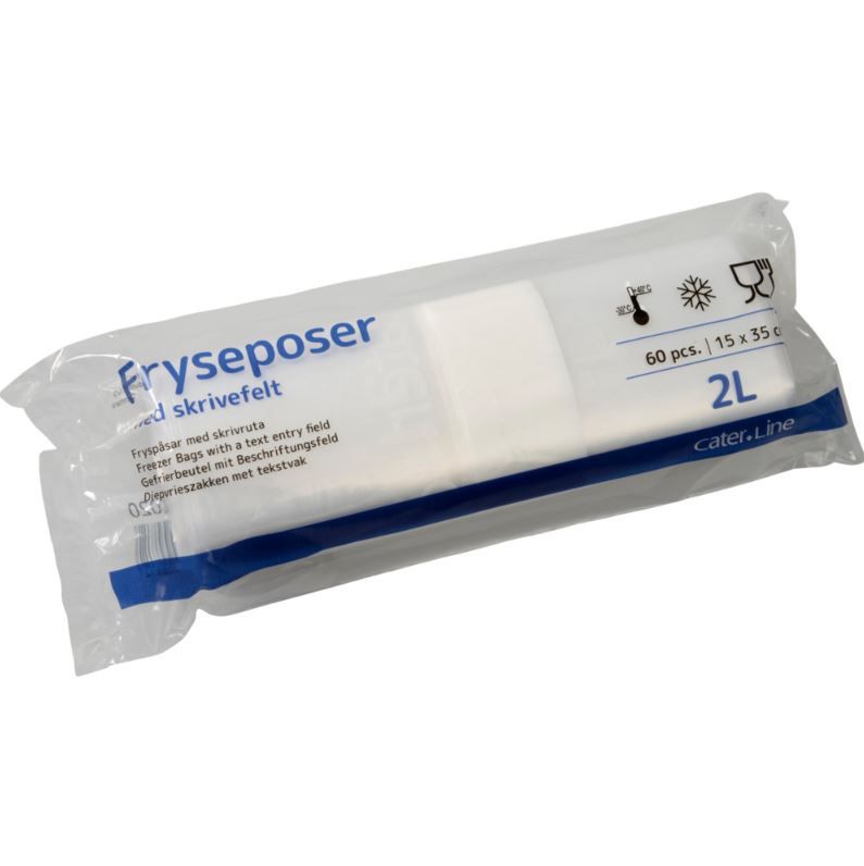 Frysepose, 2 l, klar, LDPE/virgin, 15x35cm, 15 ruller á 60 stk, (900 stk.)