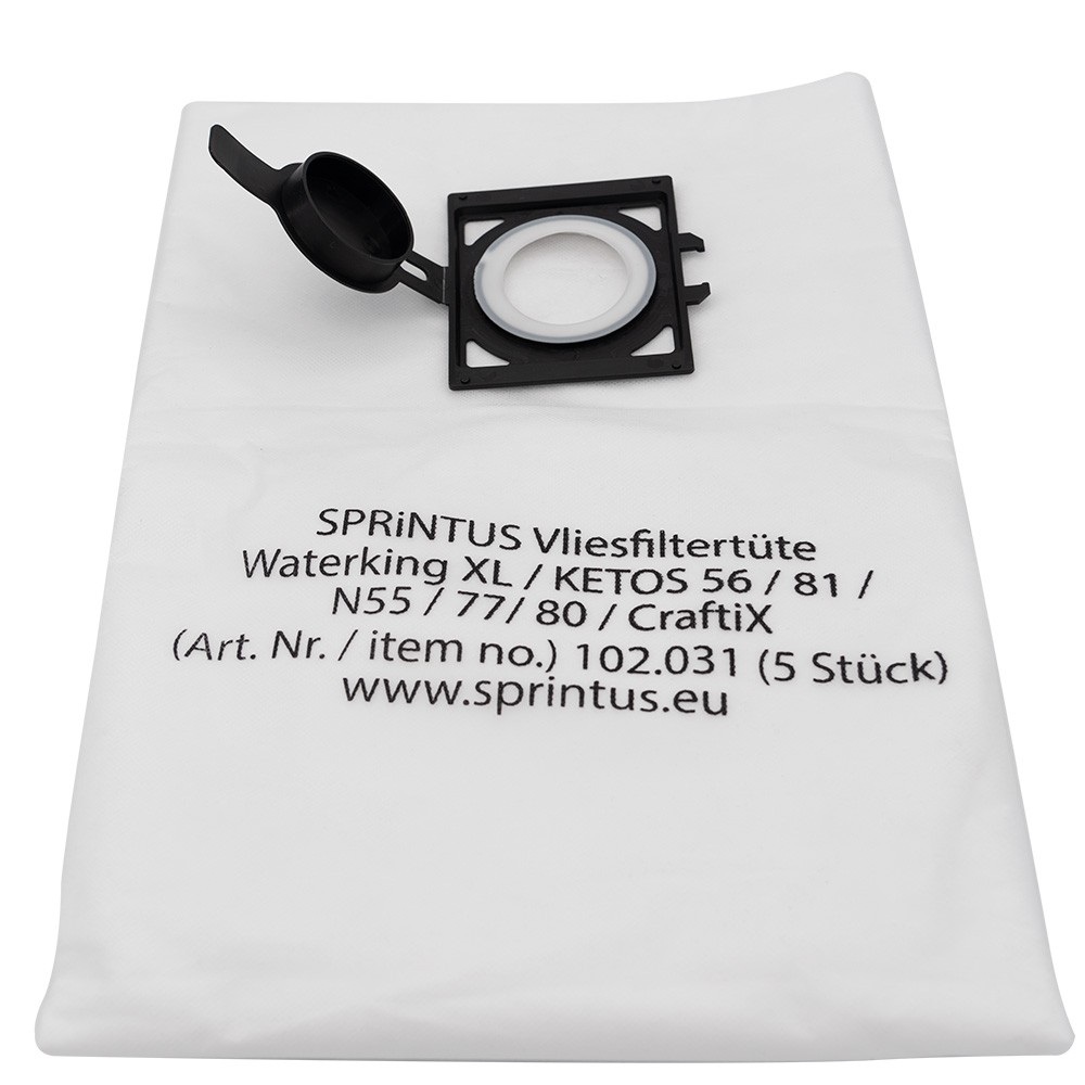 Støvsugerposer til tør/vådstøvsugning, Sprintus Waterking XL/CraftiX, fleece, (5 stk.)