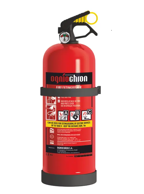 [42009] Pulverslukker, brandslukker, 2 kg, GS-basic, Ogniochron, inkl. plast vægbeslag, (1 stk.)