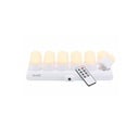 Led lys, varm hvid, genopladelig, m/ fjernbetjening, Securit, (12 stk.)