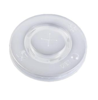 [42054] Låg til fastline krus, Ø90 mm, PS, fladt med kryds, transparent, Tilhørende: 17834, 17836 og 17838 (2.000 stk.)