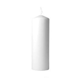 [12128] Bloklys, Ø9,6x30cm, Brændetid 230 timer, Hvid, (6 stk.)