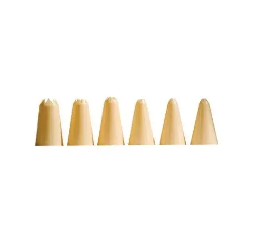 [42162] Tyllesæt til sprøjtepose, 0,3–1,3cm, stjerne, plast, (sæt á 6 dele)