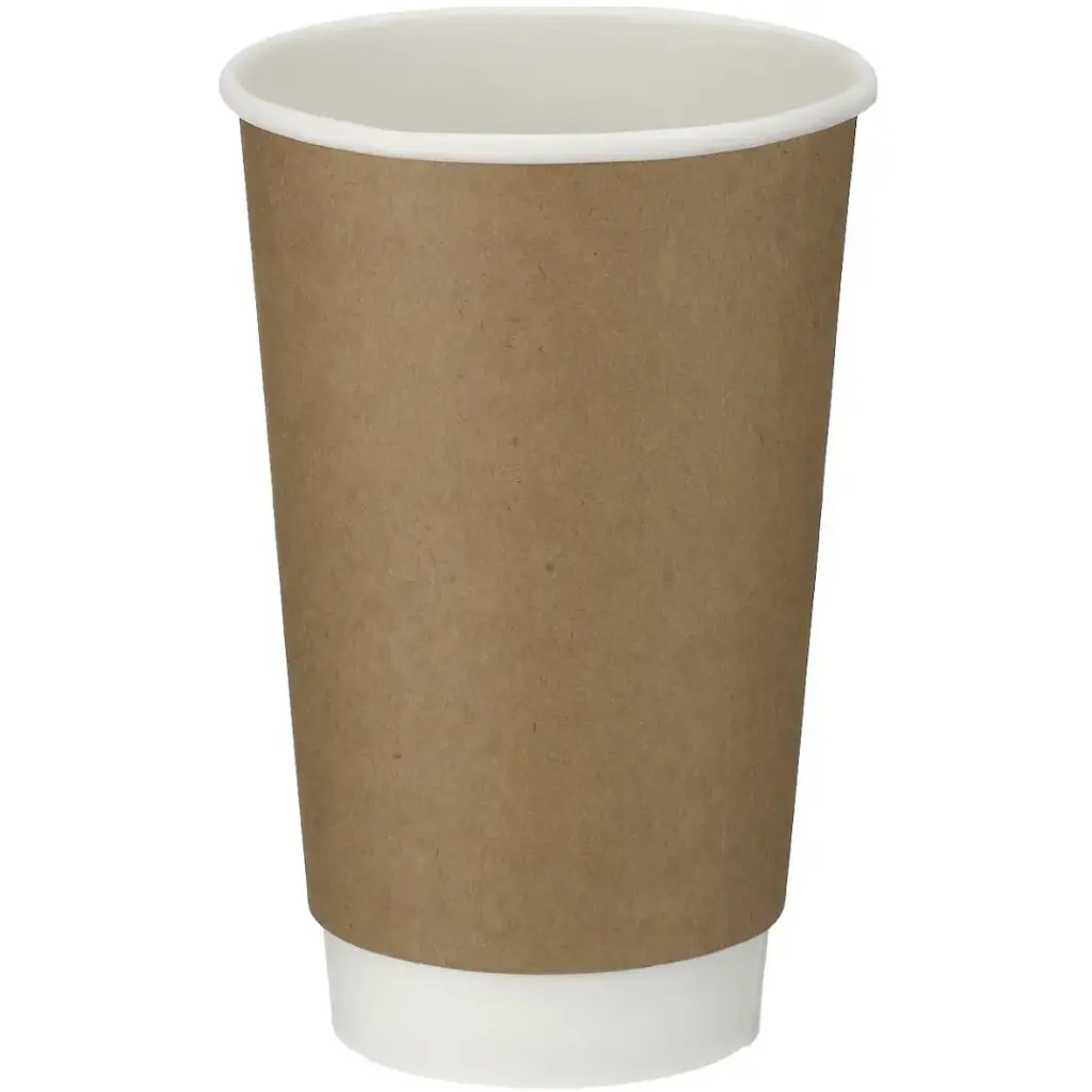 Papkrus, DW, 400ml/16oz, kraft, PE-belagt, (500 stk.)