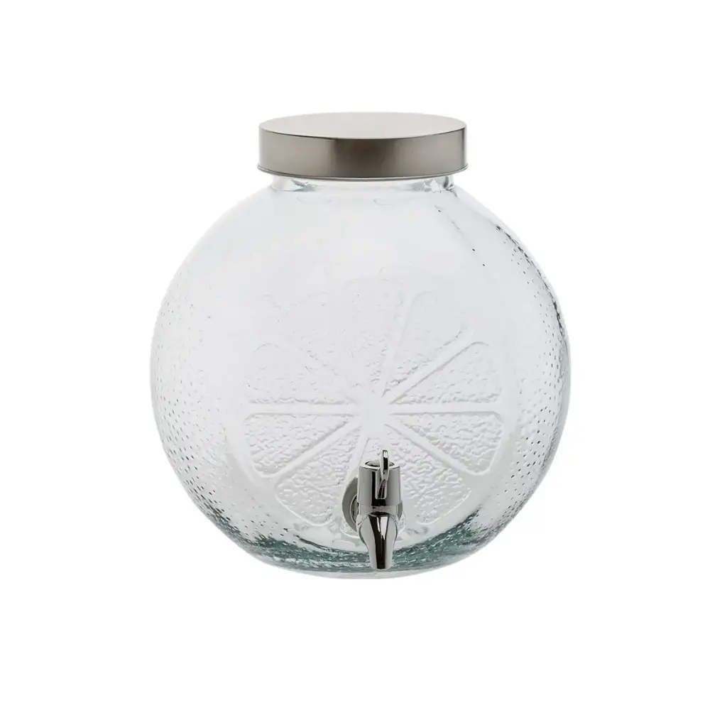 Juicedispenser - appelsin - 4L, glas & metallåg, (1 stk.)