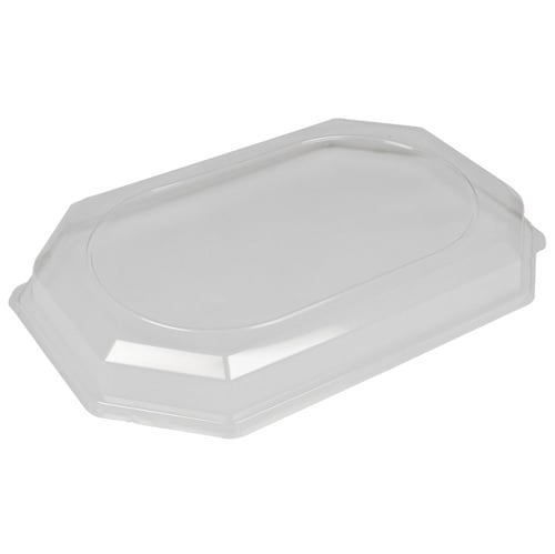 [10271] Låg, 55×37,5×6,3cm, klar, RPET, til stor serveringsfad, (10 stk.)