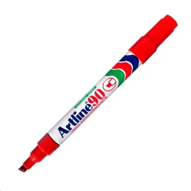 Permantent marker, Artline EK-90, rød, 0,2–0,5cm, (12 stk.)