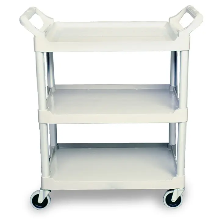 [42362] Hotelvogn, 3 hylder, 85x47x96 cm, hvid/sort, Rubbermaid, (1 stk.) (Hvid)