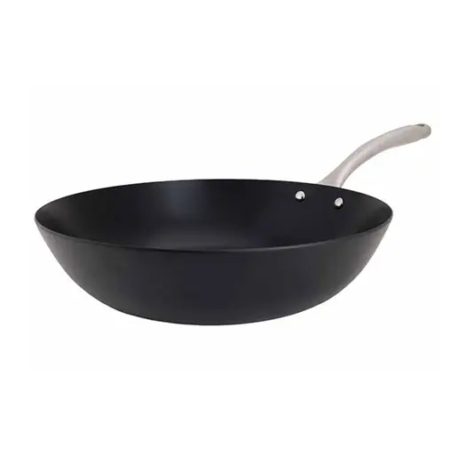 [42396] Wokpande, Ø22,5-Ø30cm, sort, carbon stål, alle varmekilder, FUSION PRO, (1 stk.) (Ø30 cm)