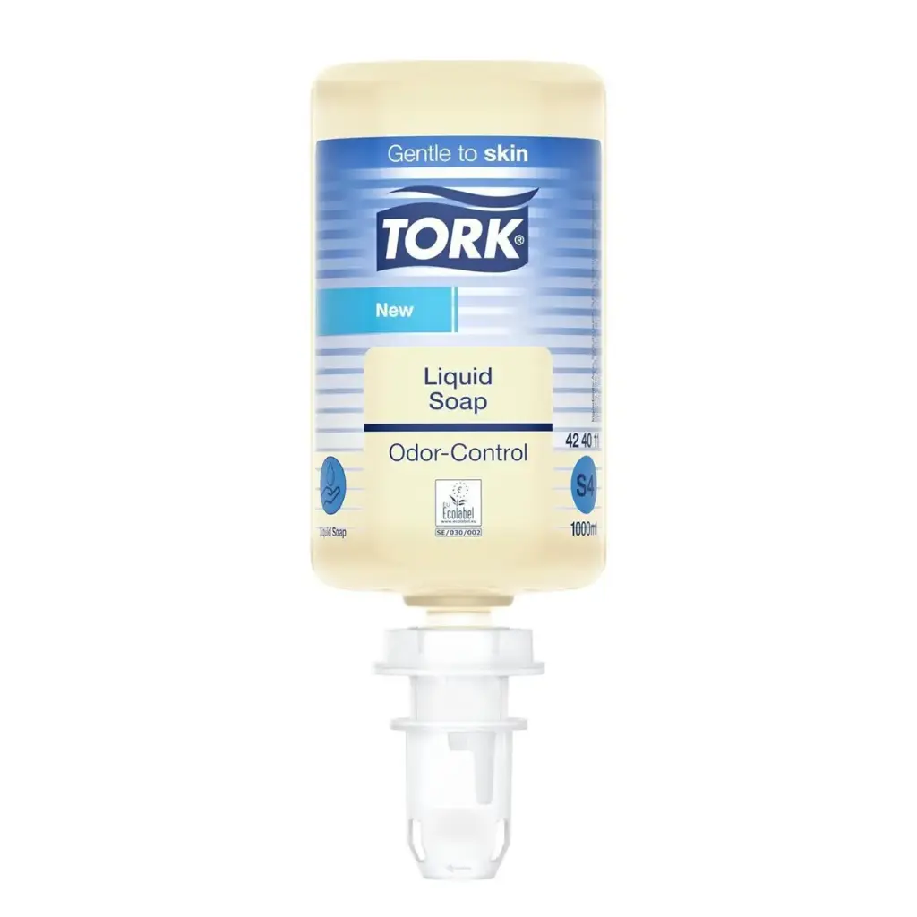 Flydende håndsæbe t/ S4, 1000ml, Ecolabel, uden farve og parfume, Tork Odor Control, (6 stk.)