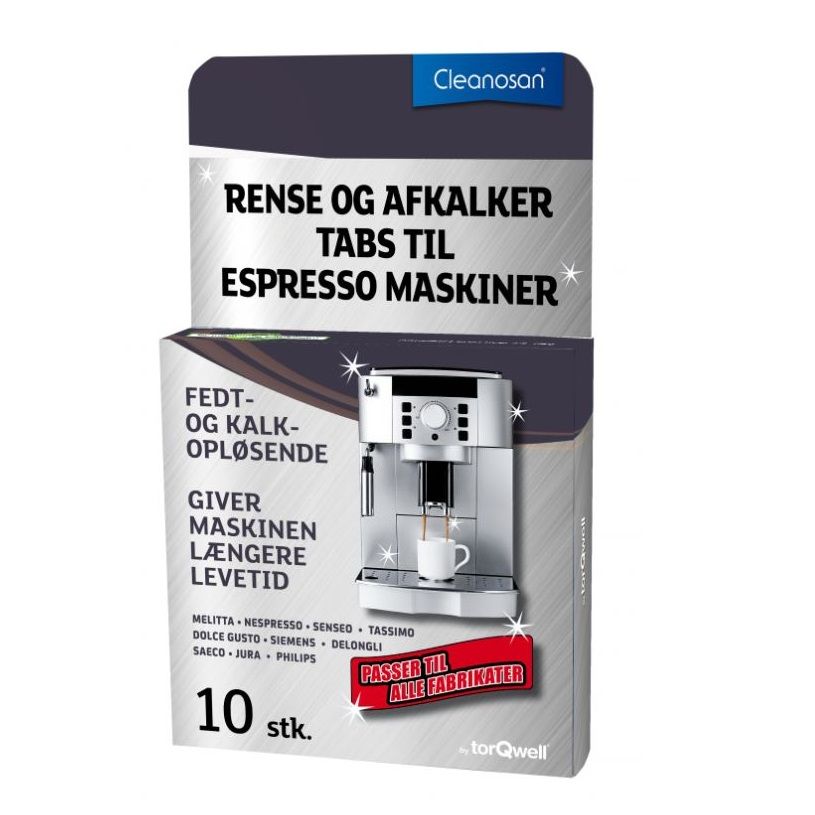 Tabelleter til rengøring af espressomaskiner, Cleanosan, (10 stk. per pakke)
