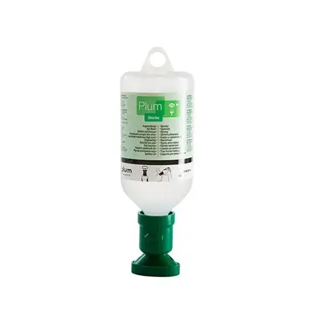 Øjenskyl med øjenkop, 500 ml, 0,9% natriumklorid, Plum Safety, 4604, (1 stk.)