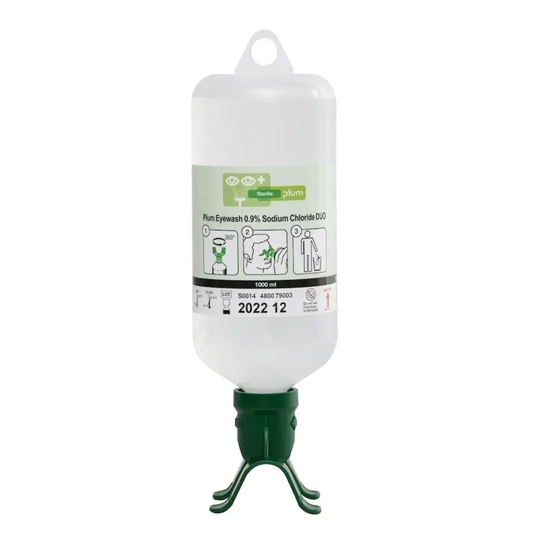 Plum øjenskyller duo, 1000 ml, 0,9% natriumklorid, Plum Safety, 4800, (1 stk.)