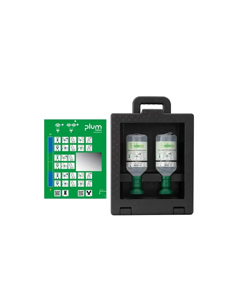 Øjenskyl iBox 2, 2x500 ml 0,9%, med øjenkop, Plum Safety, 4922, (1 stk.)
