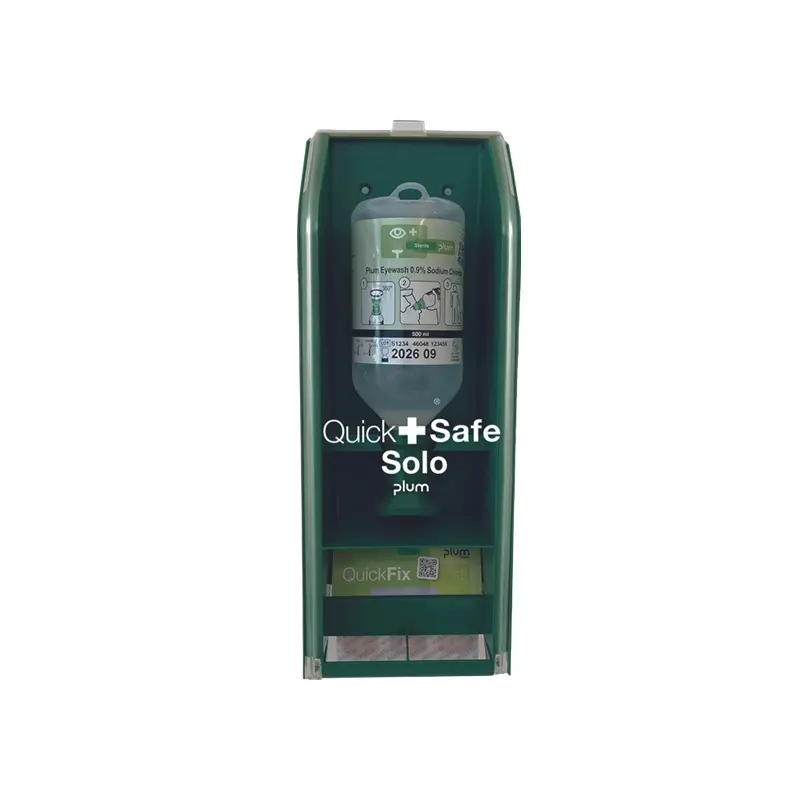 Førstehjælps- & øjenskyllestation, QuickSafe SOLO Quickfix, Plum Safety, 5192, (1 stk.)