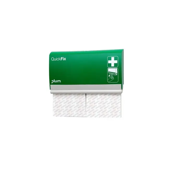 QuickFix plasterdispenser m/ 2x30 elastiske lange tekstilplastre, Plum Safety 5528, (1 stk.)