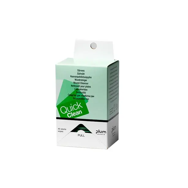 [43413] QuickClean refill, 40 sårrensning wipes, Plum Safety, 5551, (1 stk.)