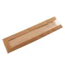 Brødpose med rude, 10/5x37cm, 100% papir, Brun, 50g, (250 stk.)