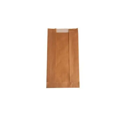 [43451] Brødpose med rude, 14/3x31cm, 6cm, Rude, PE-belagt, Brun, (250 stk.)