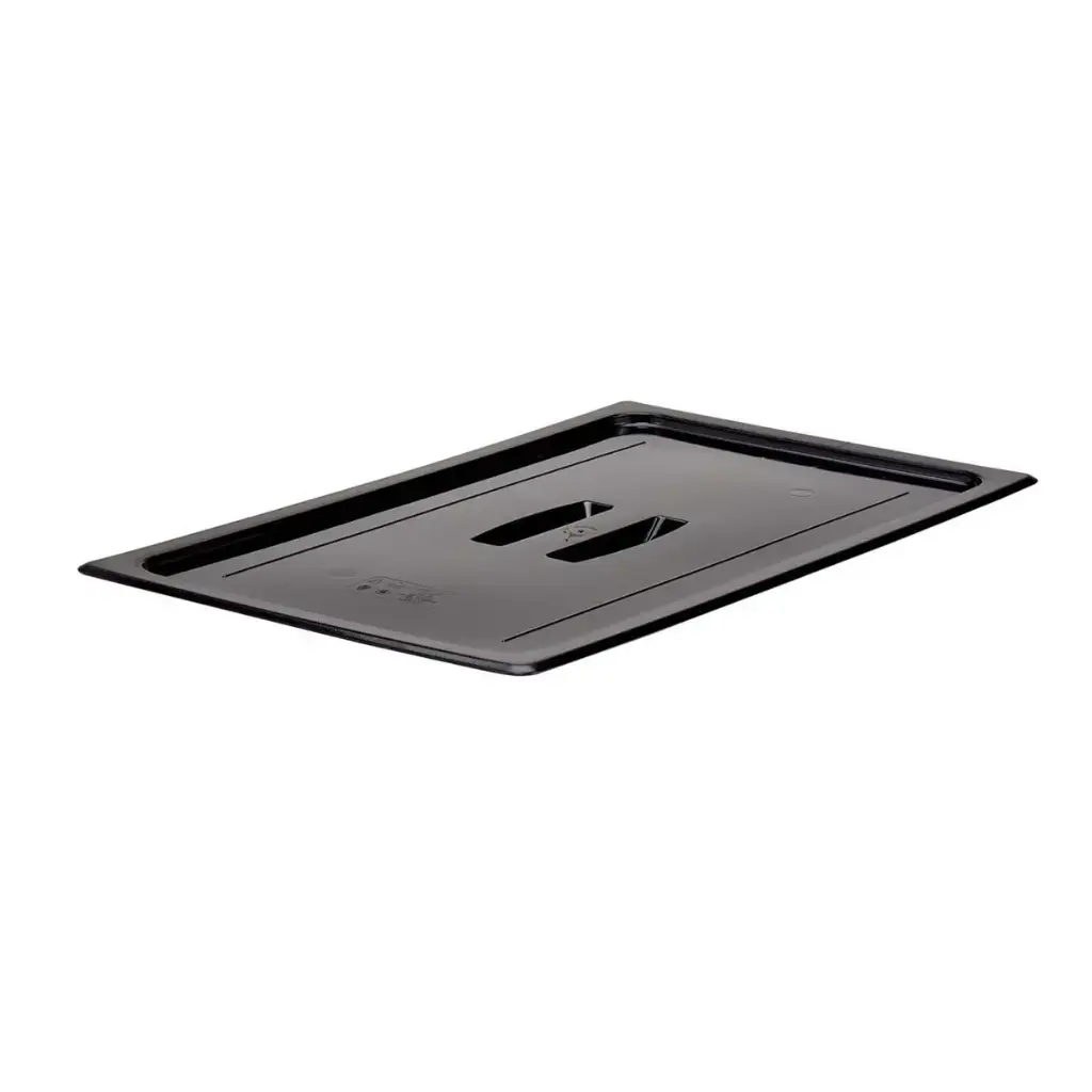 Låg til kantine, med håndtag, Cambro, 1/1GN, Polycarbonat, Sort, (1 stk.)