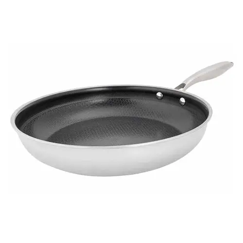 [43545] Non-stick stegepande, hybrid all-round, Ø20-28cm, HexaPro, sølv, alle varmekilder, (1 stk.) (Ø24 cm)