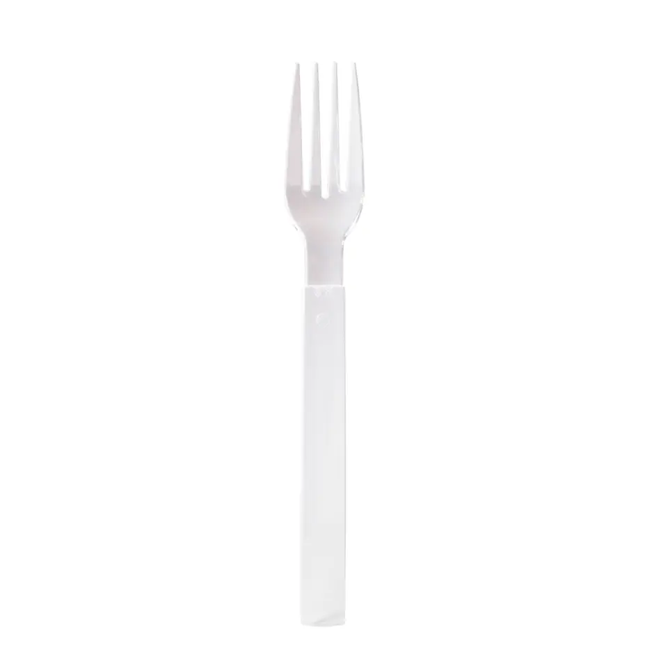 [43588] Flergangsgaffel, 18,5cm, transparent, PS, Duni, (240 stk.)