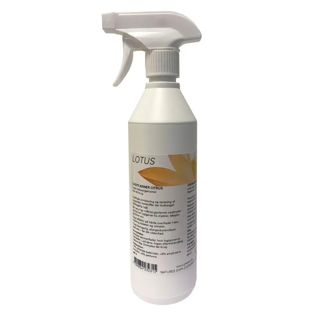 [43615] Lugtfjerner, Lotus Citrus, 500ml, med parfume/spray, til sanitære områder/tekstiler, (20 stk.)