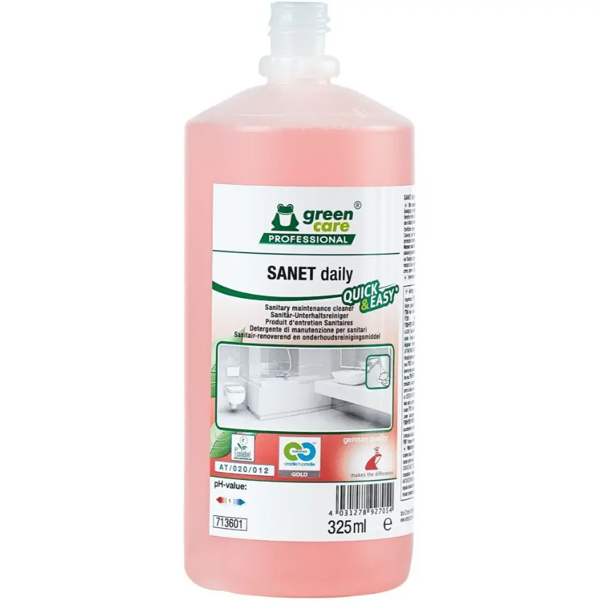[43632] Sanitetsrengøring, Green Care Professional SANET Daily, 325 ml, Quick & Easy, (6 stk.)