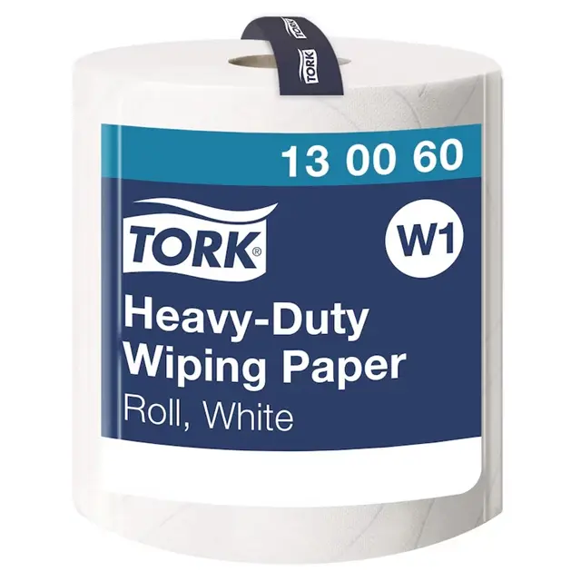 Aftørringsrulle, industri, W1, 2-lag, Ø37,5cm, B36,9cm xL340m, nyfiber, hvid, Tork 130060 ,(1 stk.)