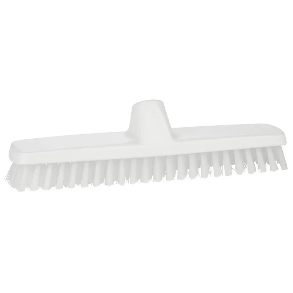 [43687] Gulvskrubbe, 29cm, stiv, med gevind, PP, hvid, Vikan 3661, (1 stk.)