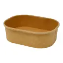 Salatbakke, 10,8x8,0x3,3cm, 150ml, kraft, med PP, brun, (500 stk.)