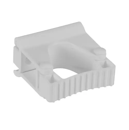 [43771] Vægophæng til redskaber, Vikan, 8,7x8,3x4,8cm, hvid eller sort, PP/TPE, enkelt gummibåndsmodul, (5 stk.) (Hvid)