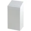 Affaldsspand med vippe låg, 50 liter, 25,5x33,5x70cm, hvid, stål,  ildhæmmende, kan vægmonteres, (1 stk.)