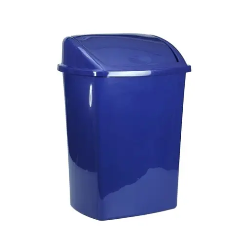 [43784] 26L affaldsspand med svinglåg, 27,2x35,2x48cm, plast, forberedt til vægmontering, flere farver, (1 stk.) (Blå)