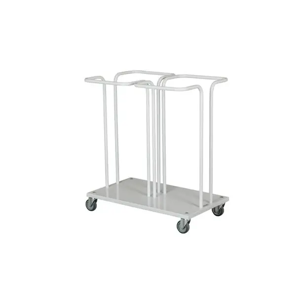 Dobbelt affaldsstativ m/ bøjle, 110 ltr, hvid, Tina Trolleys, (1 stk.)