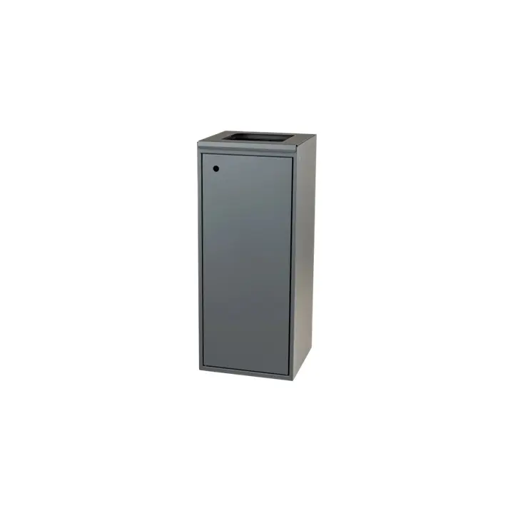[44000] Affaldsspand m/ softclose åbent låg, 100 ltr, 35x36x86,5cm, grå, Tina Trolleys, (1 stk.)