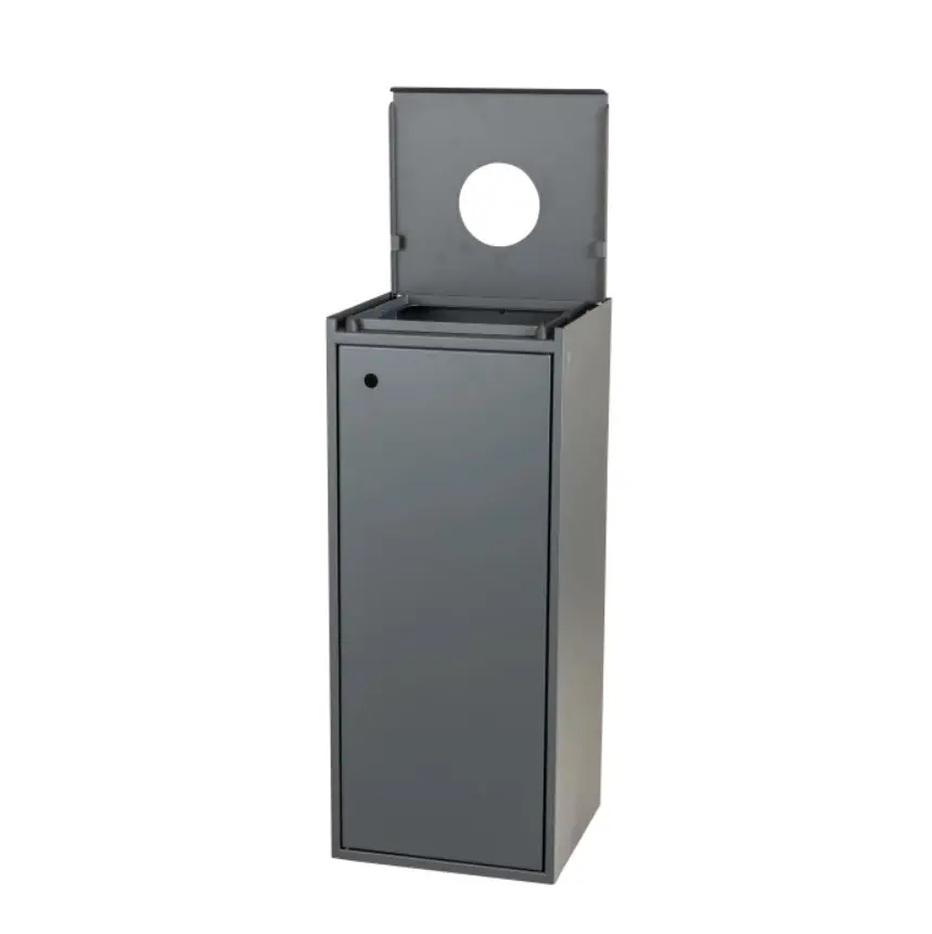 [44001] Affaldsspand m/ softclose flaske-låg, 100 ltr, 35x36x86,5cm, grå, Tina Trolleys, (1 stk.)