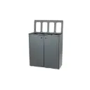 Affaldssystem m/ 4-rum, åben Softclose låg, grå, 4x60 ltr, Tina Trolleys, (1 stk.)