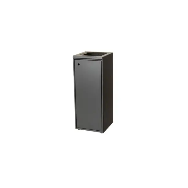 Affaldsspand m/ låge, åben indkast, 100 ltr, 34,5x34,5x86,5cm, sort, Tina Trolleys, (1 stk.)